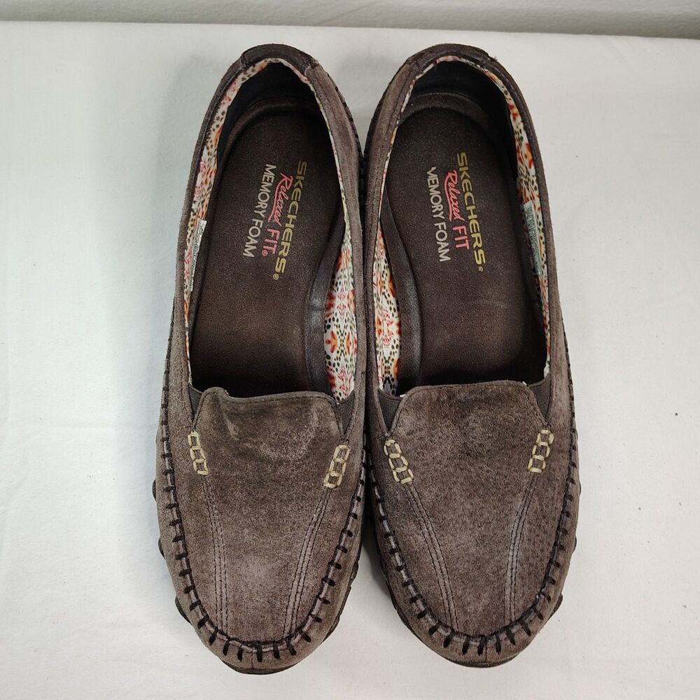 SKECHERS Relaxed Fit Memory Foam 8.5 Women's Slip-On Moccasins Shoes - Picture 3 of 8